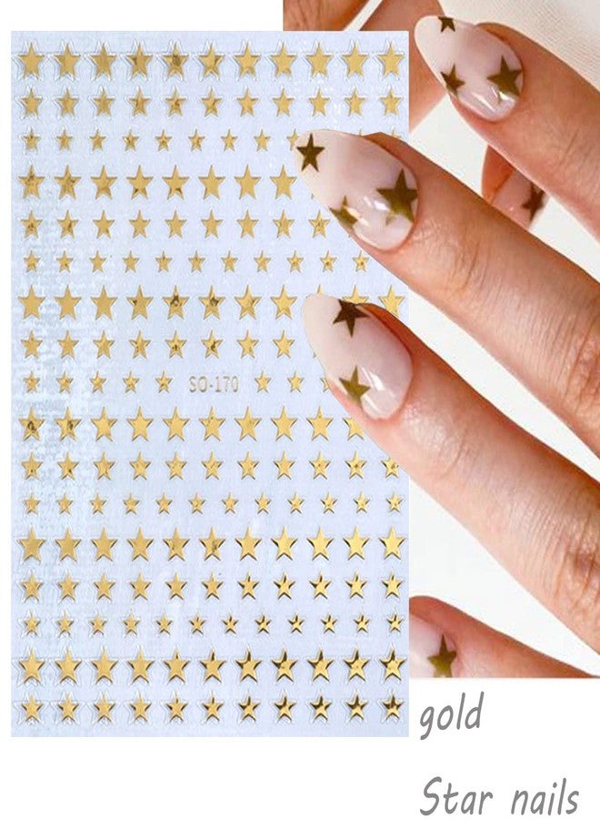 BSBTBZ 6 Sheets Star Nail Stickers 3D Glitter Shiny Gold Silver White Black Stars Nail Art Sticker Geometry Star Sticker DIY Transfer Decal Designs Nail Tips DIY Manicure Luxury Nail Art Decoration Supplies - Image 3